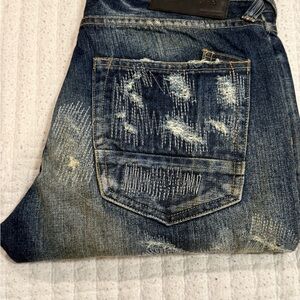 PRPS Men's Faded Blue Distressed Jeans